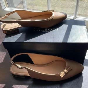 NWOT Talbots TAN slingback flats